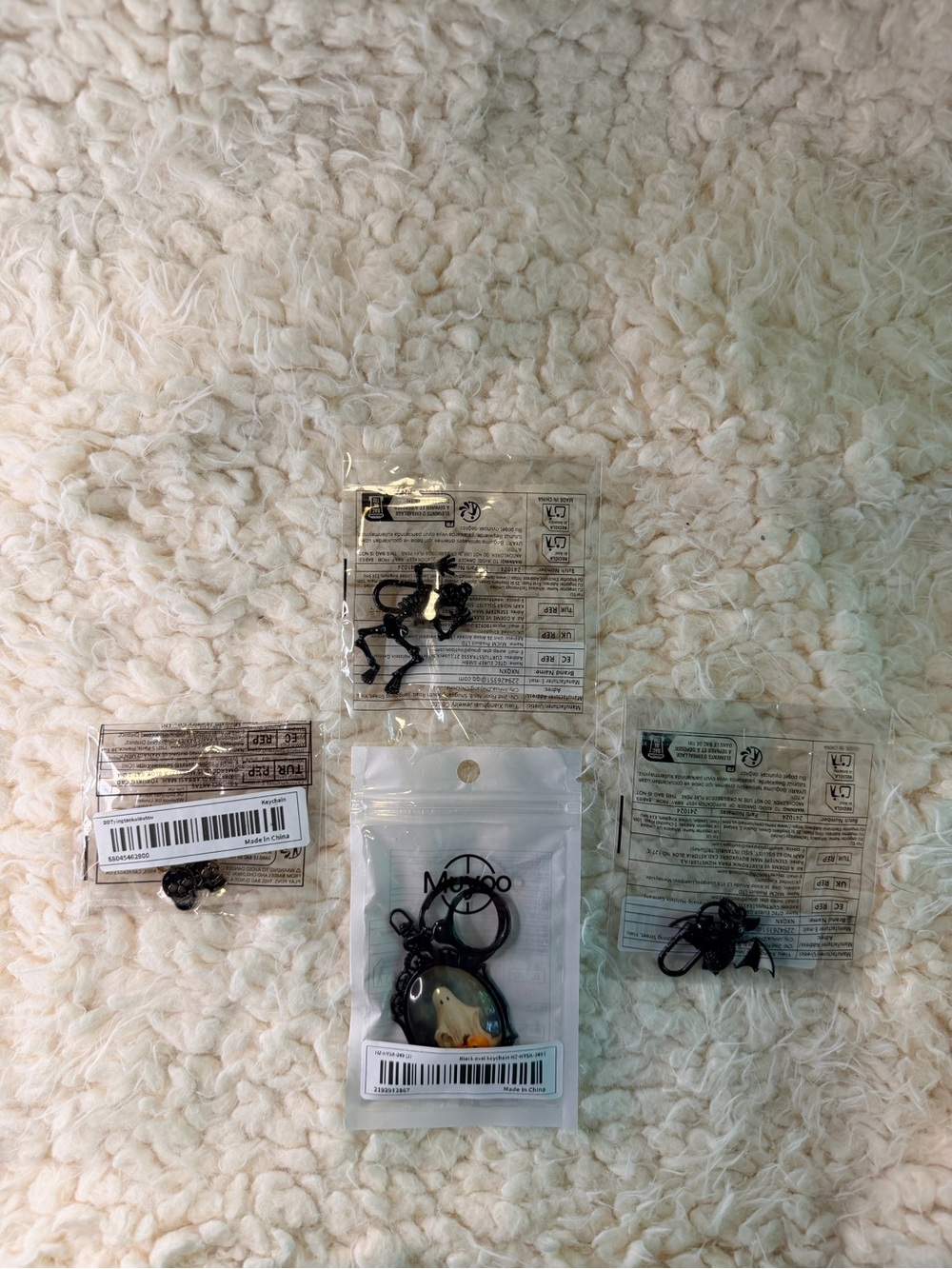 LOT OF 4 NWT Spooky Halloween Bag Charms Skull Cherries Ghost Bat Skeleton Set - Picture 14 of 14